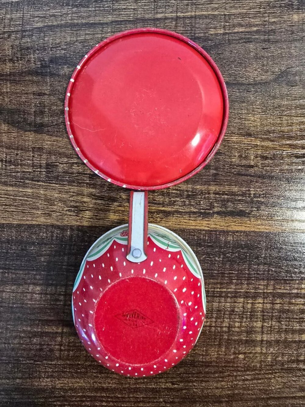 Vintage 1950s Wolverine Strawberry Toy Tea Tin Canister Set 13 pc set READ - Picture 4 of 16